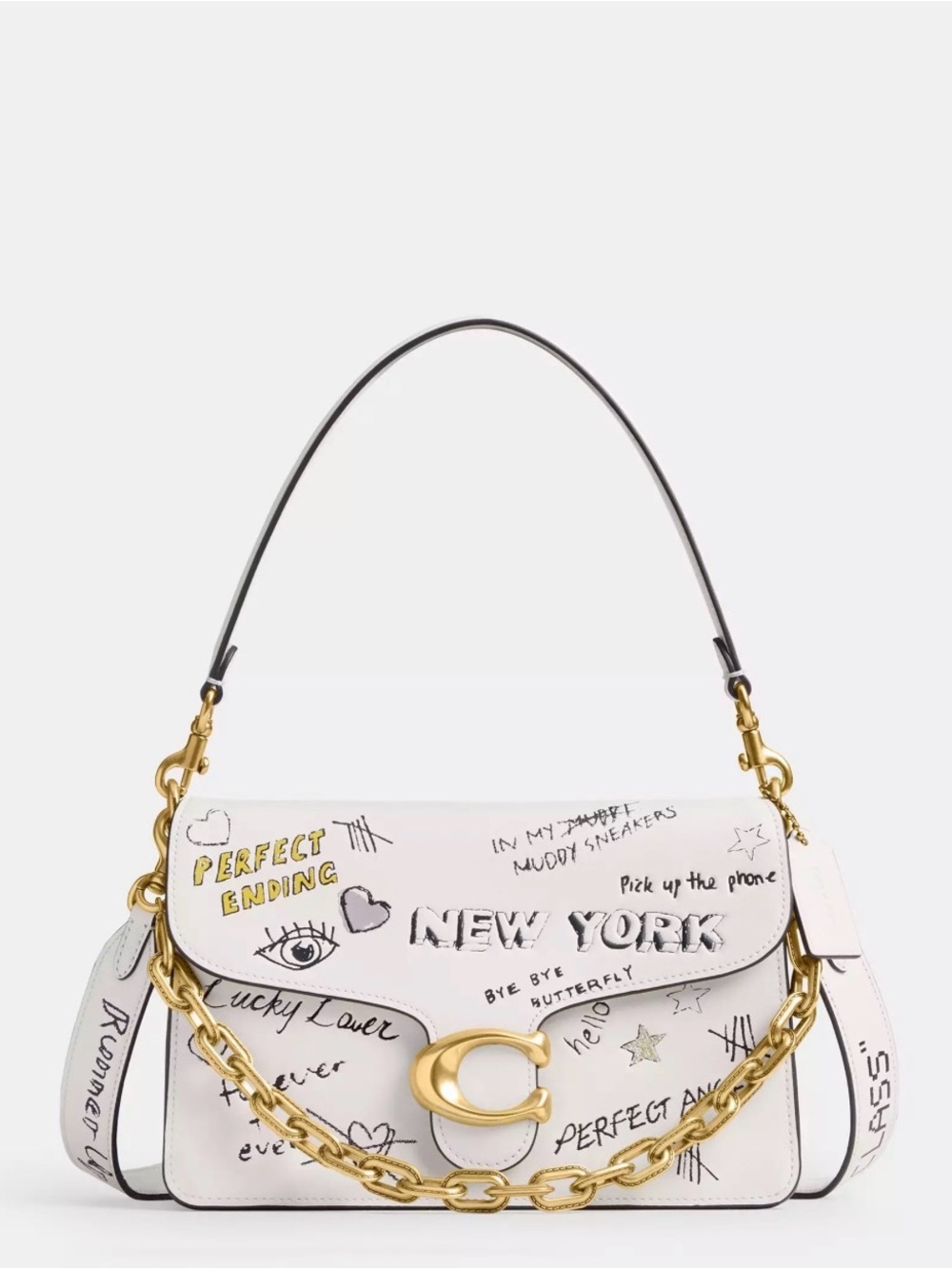 Coach 
Chain Tabby Shoulder Bag With Sketch Print